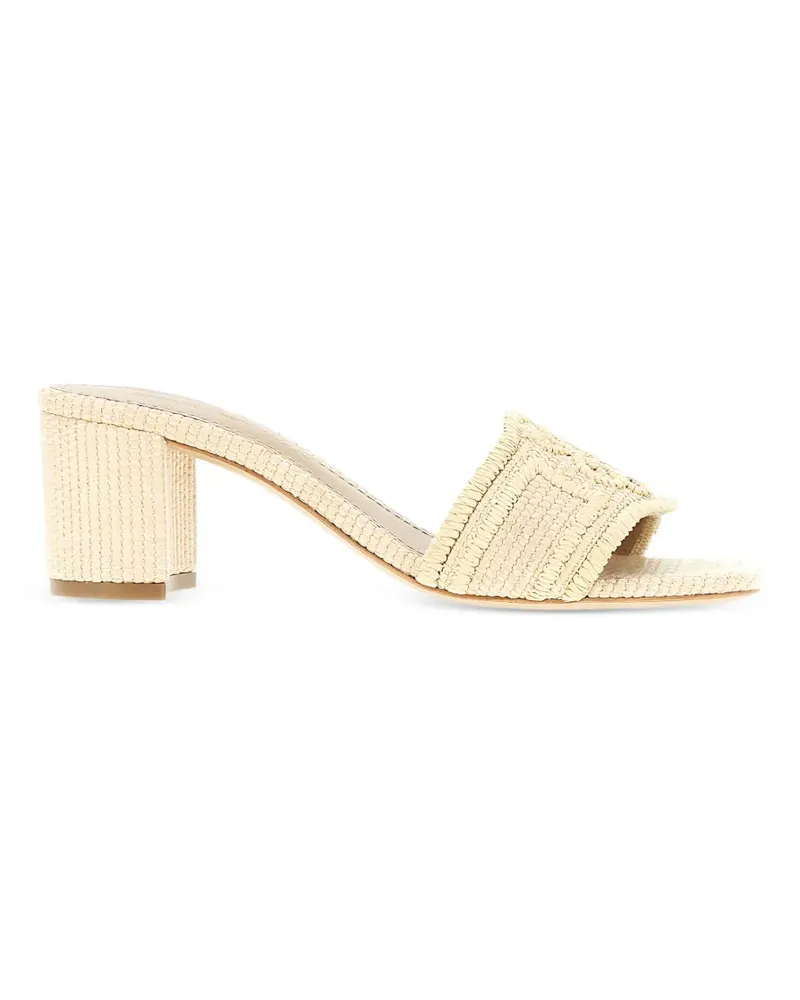 Emporio Armani block-heel woven sandals - Nude Nude