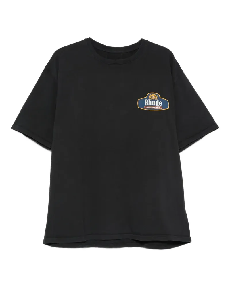 RHUDE logo-print T-shirt - Schwarz Schwarz