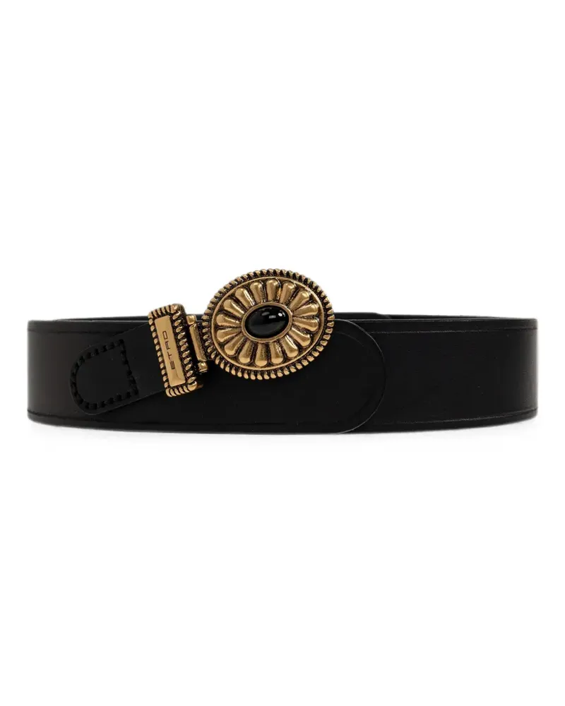 Etro embellished-buckle leather belt - Schwarz Schwarz