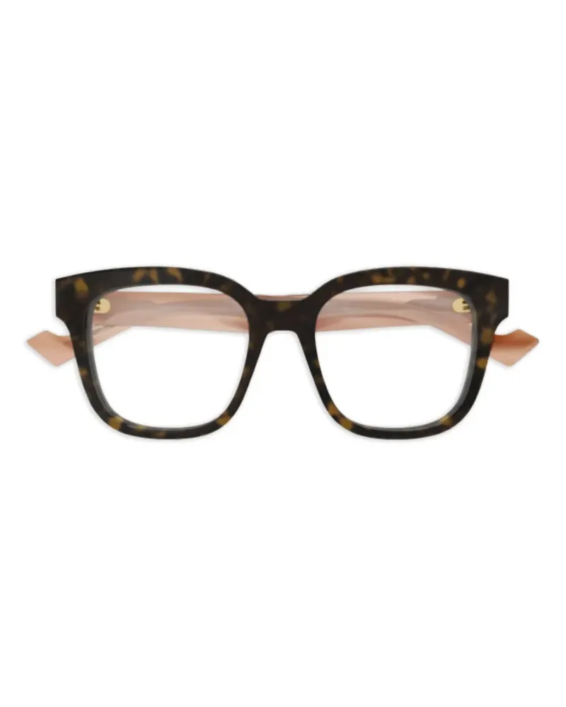 Gucci Eckige Sonnenbrille mit Havana-Muster - Braun Braun