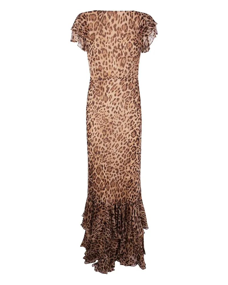 RIXO Mila Kleid mit Leoparden-Print - Braun Braun