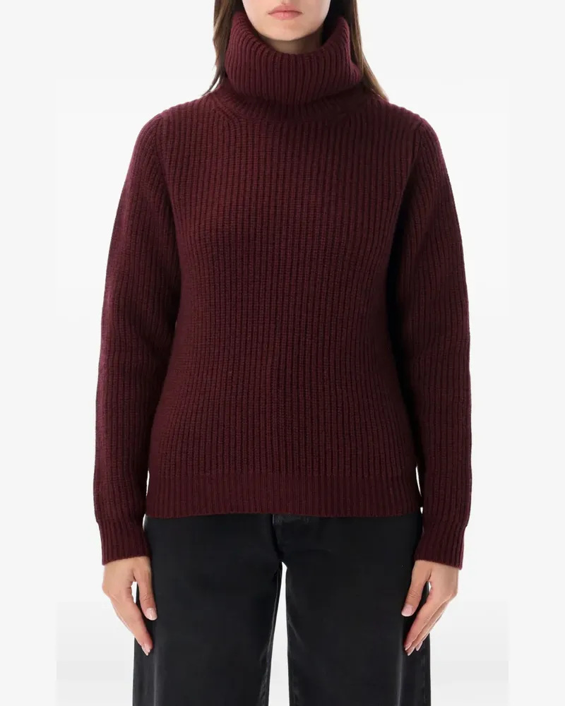 Fortela Gerippter Leona Rollkragenpullover - Rot Rot