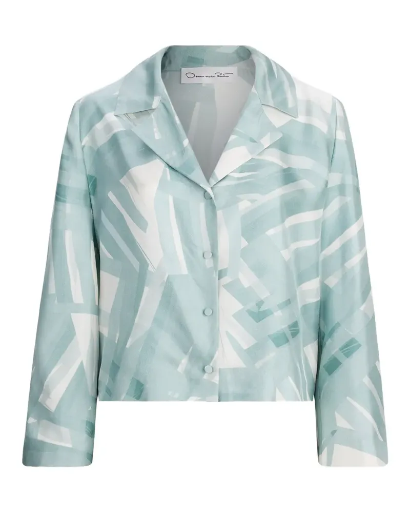 Oscar de la Renta Seidentwill-Bluse mit Streifen-Print - Grün Grün