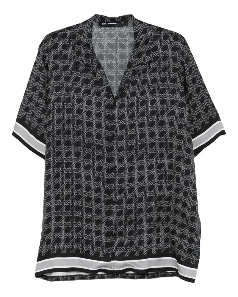 Karl Lagerfeld monogram-pattern shirt - Schwarz Schwarz