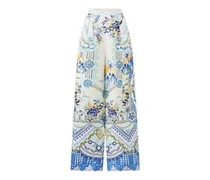 Weite Hose mit Vordertaschen - Weiß