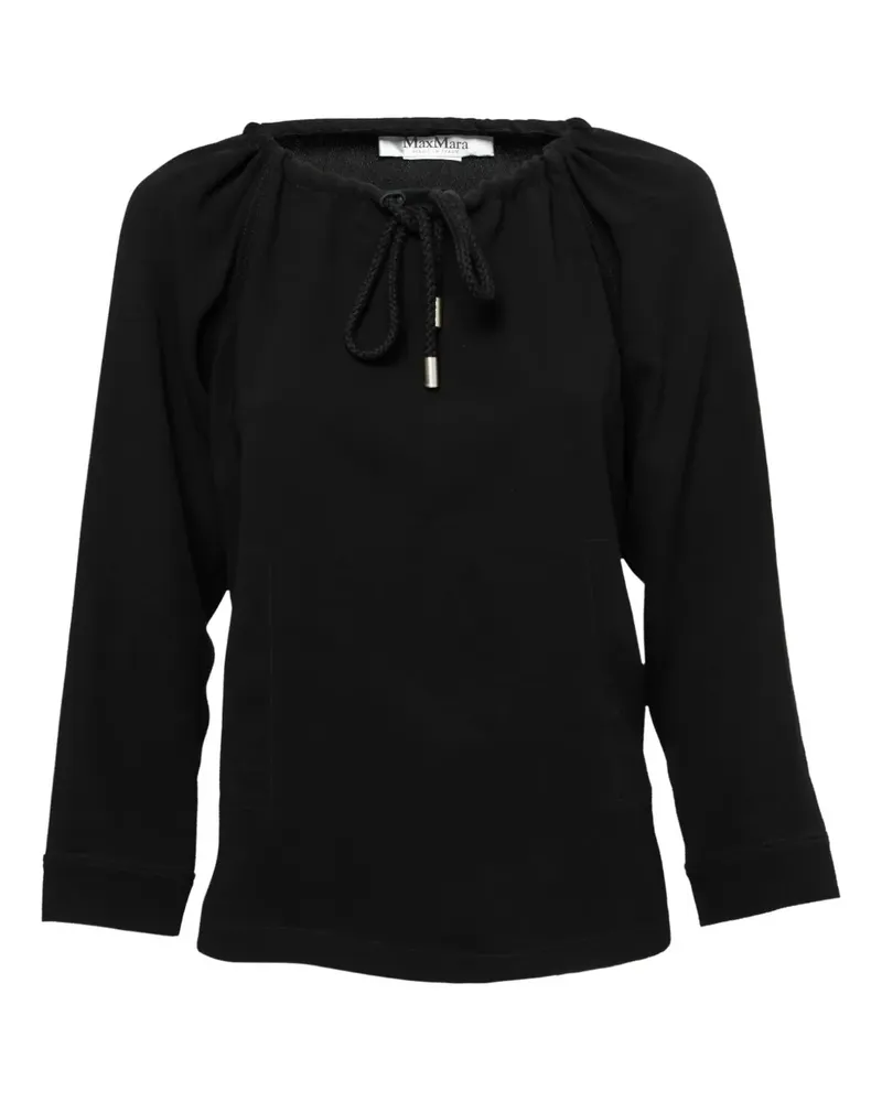 Max Mara T-Shirt mit Kordelzug - Schwarz Schwarz