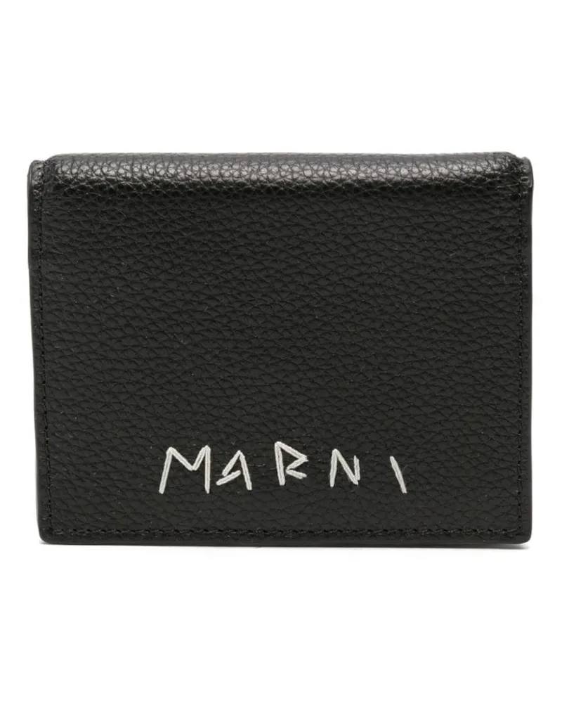 Marni Portemonnaie mit Logo-Stickerei - Schwarz Schwarz