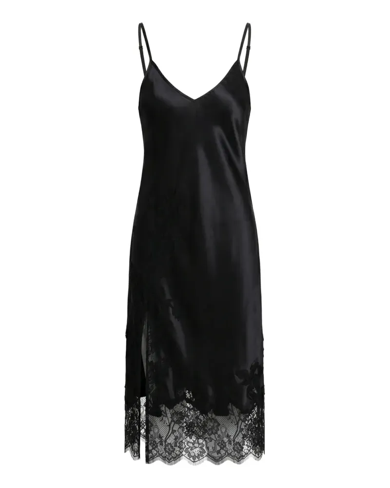 ALMAZ Past Midnight Camisole-Midikleid mit Spitzenbesatz - Schwarz Schwarz