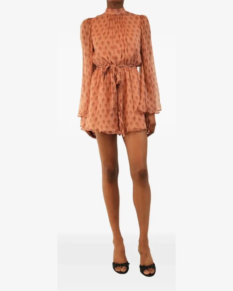 Zimmermann Playsuit mit Blumenmuster - Rosa Rosa