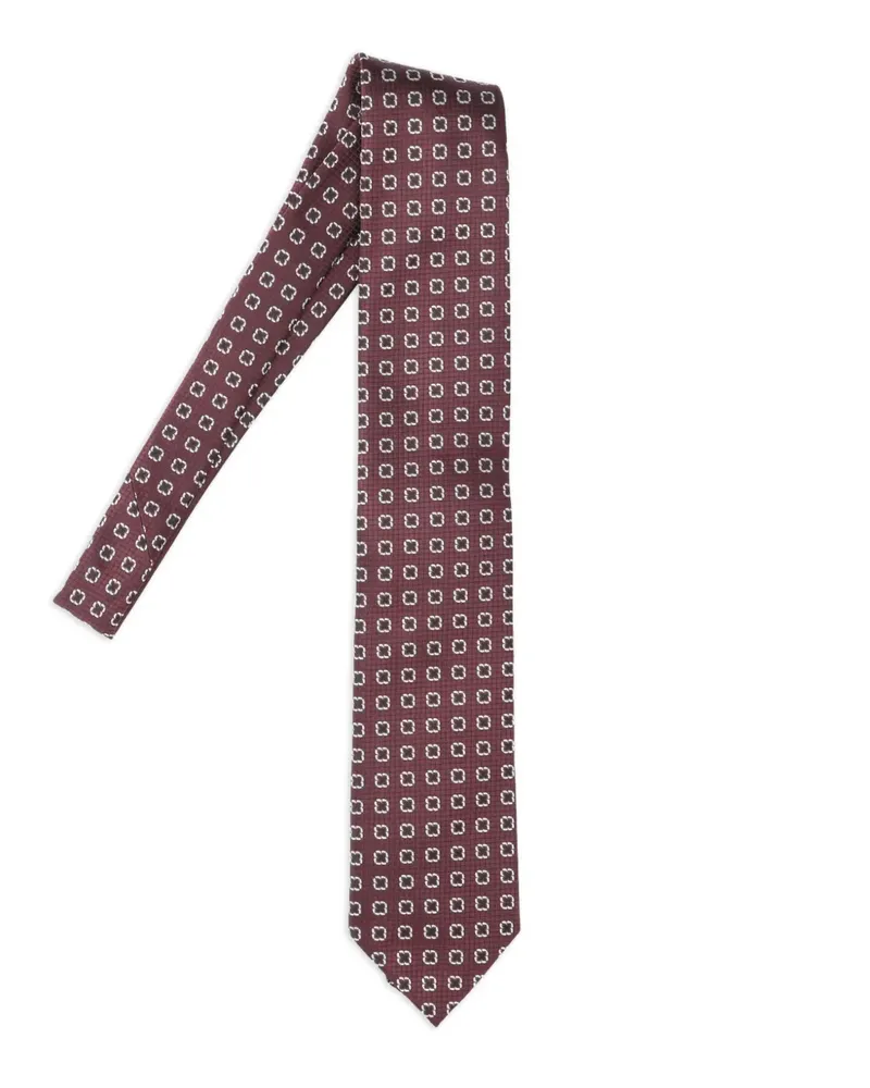 Ermenegildo Zegna Gemusterte Seidenkrawatte - Braun Braun