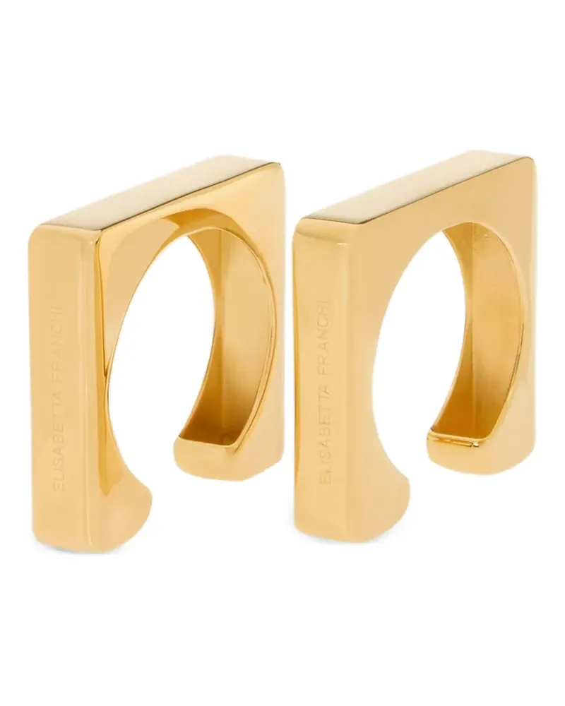 Elisabetta Franchi square rigid cuff bracelet set (set of two) - Gold Gold