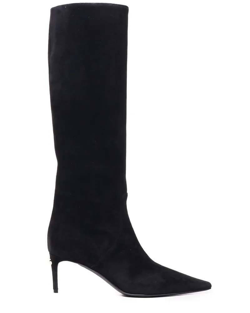 Dolce & Gabbana Kniehohe Wildlederstiefel 70mm - Schwarz Schwarz