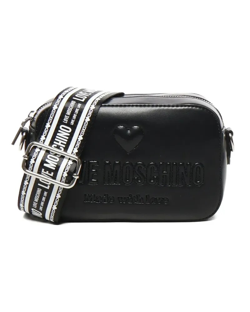 Moschino Schultertasche mit Logo-Prägung - Schwarz Schwarz