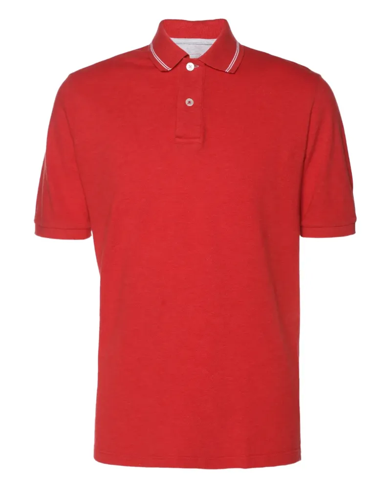 Eleventy Poloshirt mit Streifendetail - Rot Rot