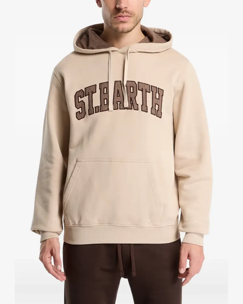 MC2 Saint Barth logo-patch hoodie - Nude Nude