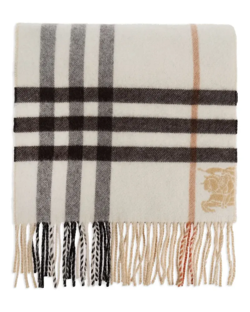 Burberry Karierter Schal mit Fransen - Nude Nude