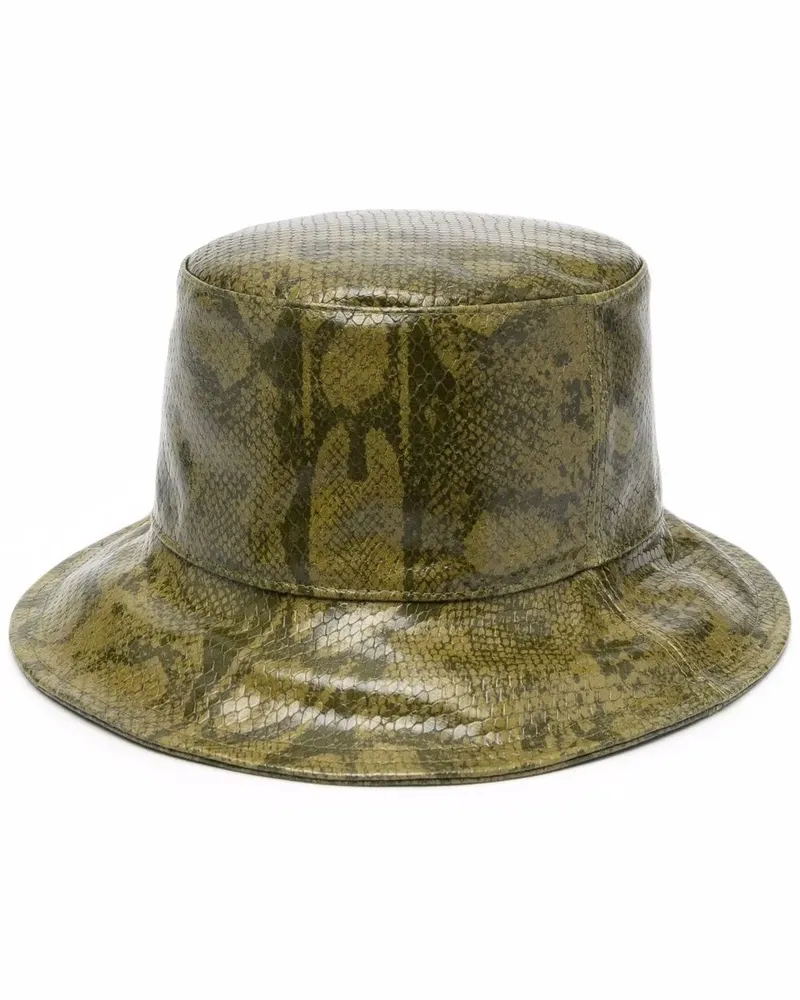 Alberta Ferretti Fischerhut mit Pythonleder-Print - Grün Grün