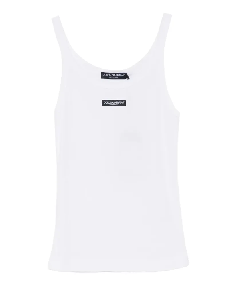 Dolce & Gabbana ribbed logo-label tank top - Weiß Weiß