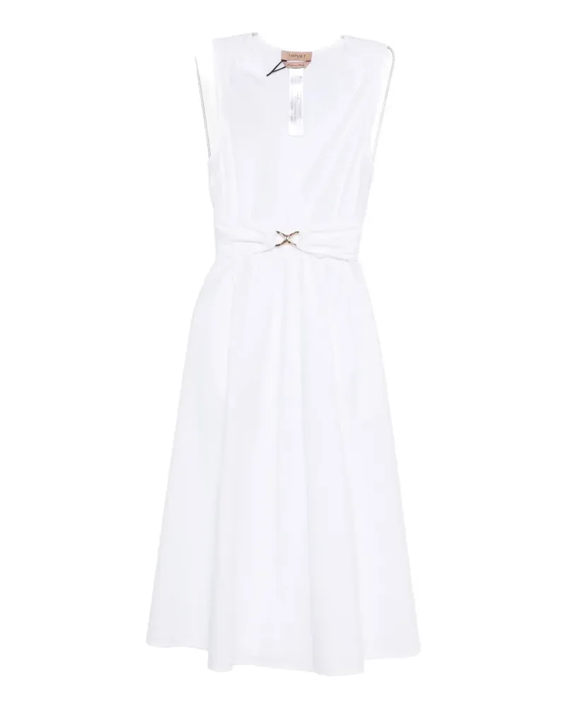 Twin-Set V-neck midi dress - Weiß Weiß