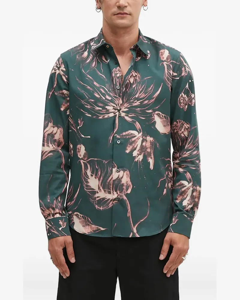 Paul Smith Hemd mit Blumen-Print - Grün Grün
