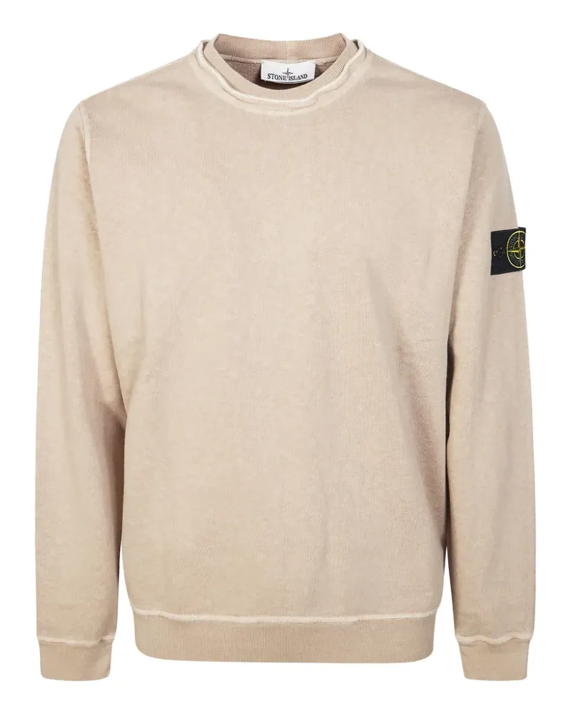 Stone Island logo-patch crew-neck sweatshirt - Nude Nude