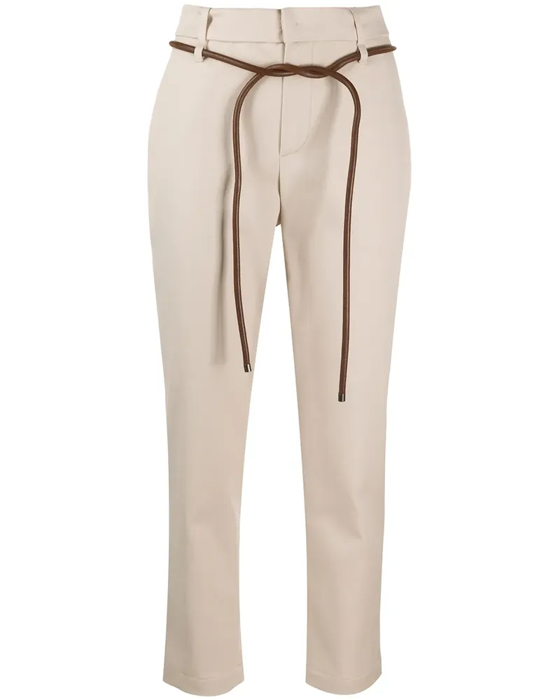 Brunello Cucinelli Schmale Hose mit Gürtel - Nude Nude