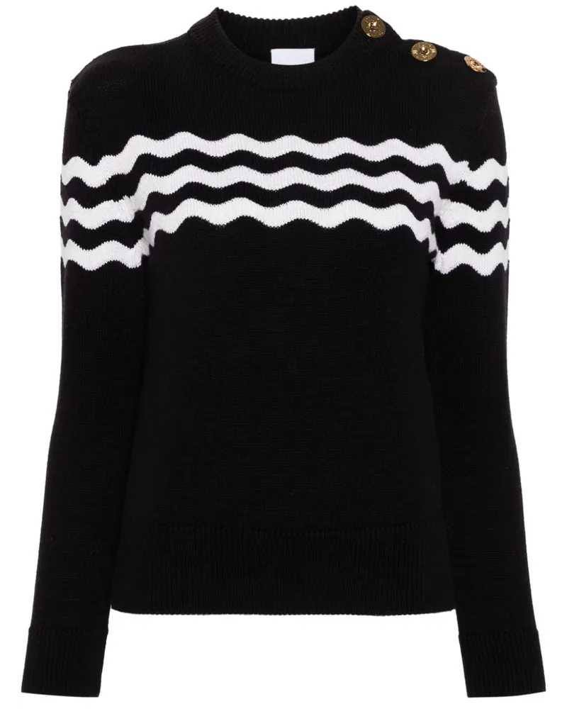 Patou Gestrickter Wave Pullover Blau