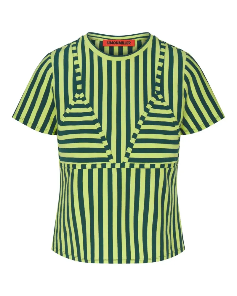 Simon Miller Gestreiftes Kini T-Shirt - Grün Grün