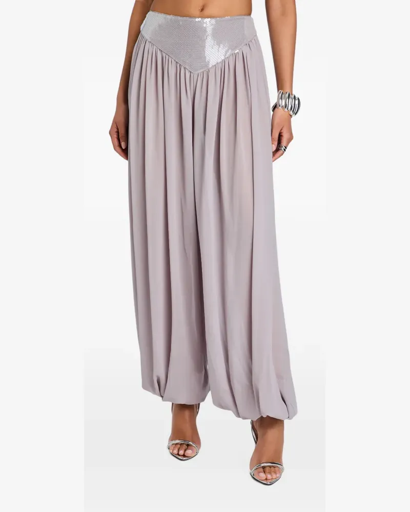 Retrofête Hose mit Pailletten - Grau Grau
