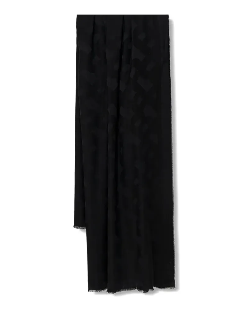 HUGO BOSS Monyque geometric fringed scarf - Schwarz Schwarz