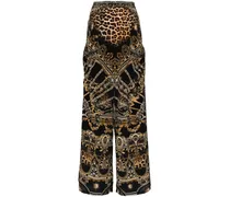Weite Hose mit Leoparden-Print