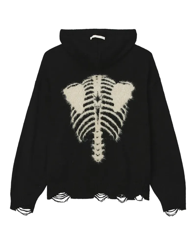 FIVE CM Hoodie im Distressed-Look - Schwarz Schwarz