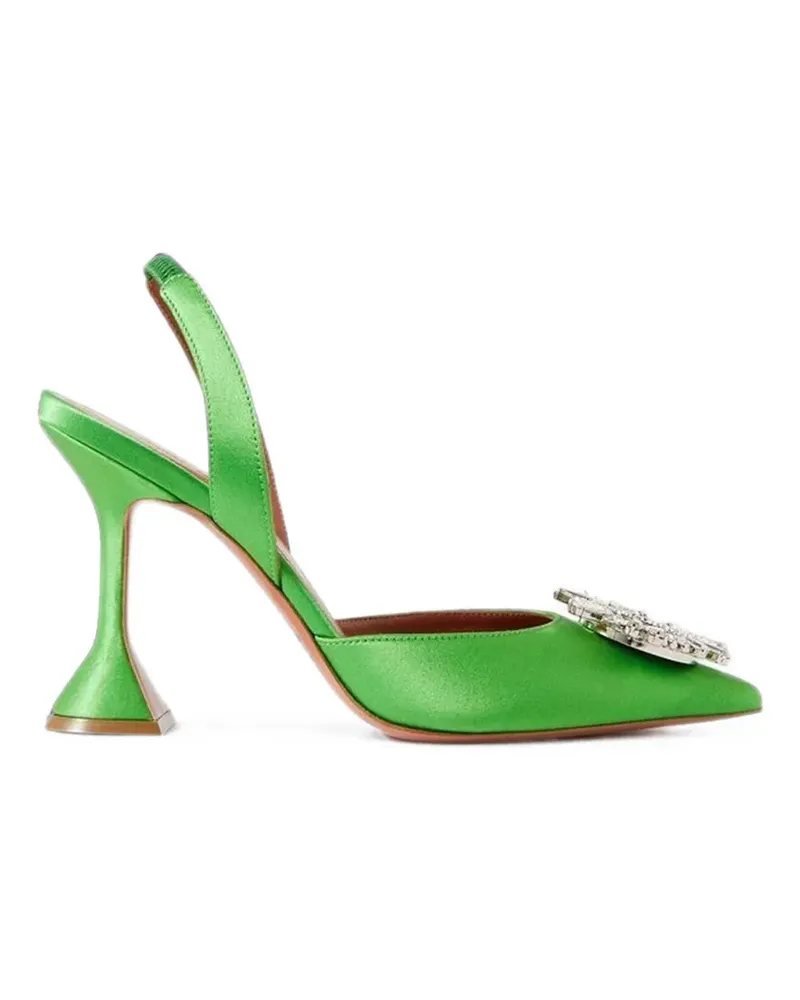 Amina Muaddi Begum Slingback-Pumps mit Kristallen - Grün Grün