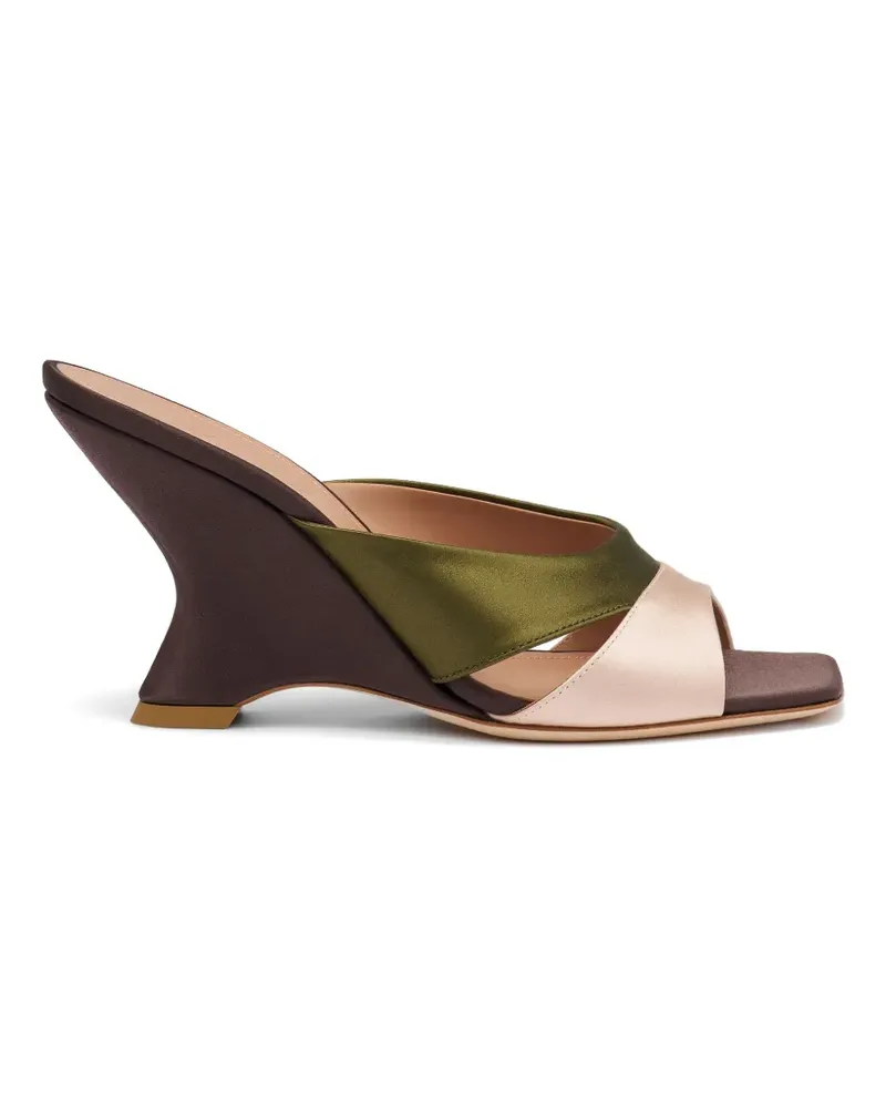 Malone Souliers Lourdes satin wedge sandals - Braun Braun