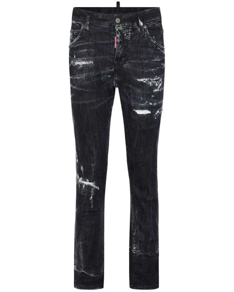 Dsquared2 Skinny-Jeans im Distressed-Look - Schwarz Schwarz