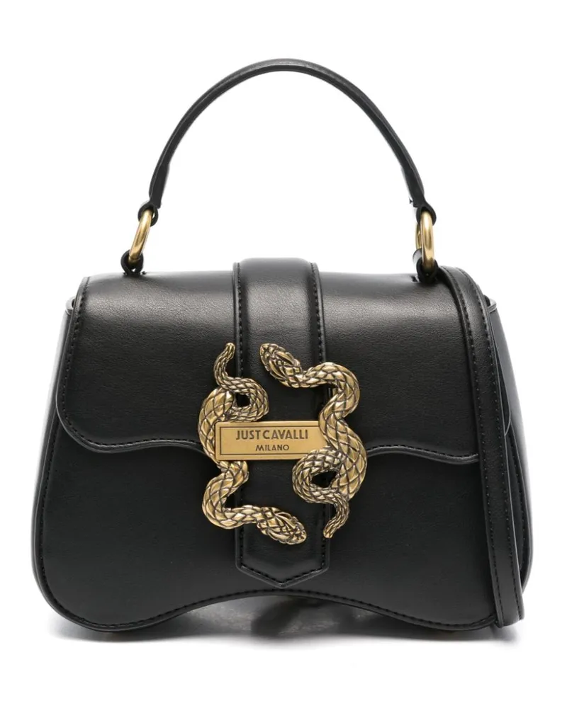 Just Cavalli Handtasche mit Logo-Schnalle - Schwarz Schwarz