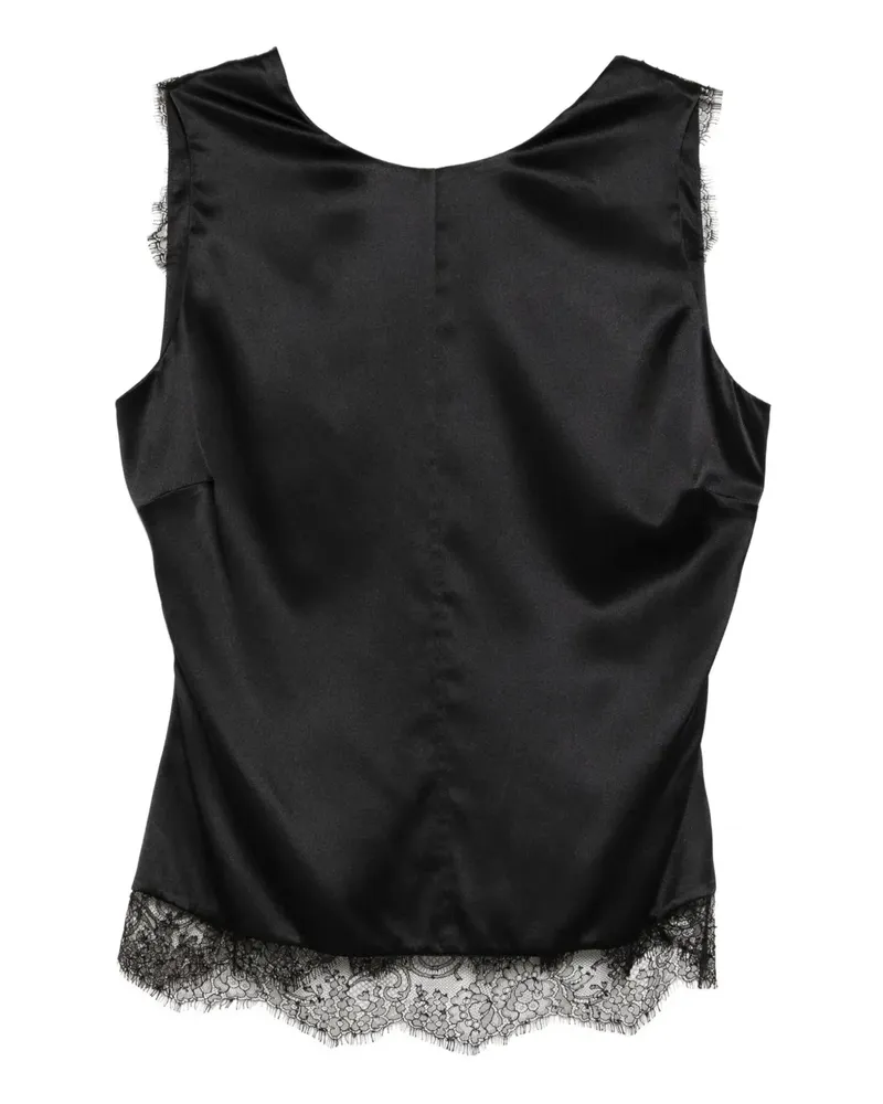 Tom Ford Satintop mit Spitzeneinsätzen - Schwarz Schwarz
