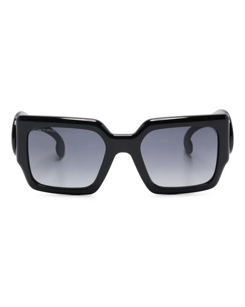 Etro Sonnenbrille mit eckigem Gestell - Schwarz Schwarz