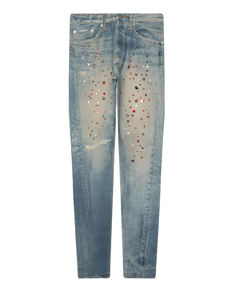 PURPLE BRAND Jewel-print skinny jeans - Blau Blau