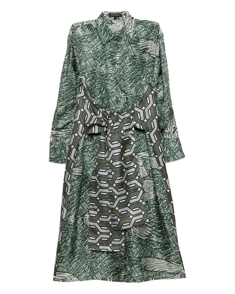 Biyan printed silk dress - Grün Grün