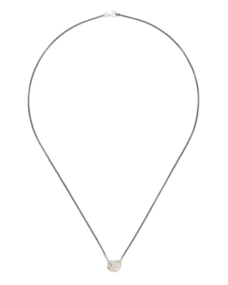 Rosa Maria Sterlingsilber-Halskette mit Diamant-Anhänger Silber