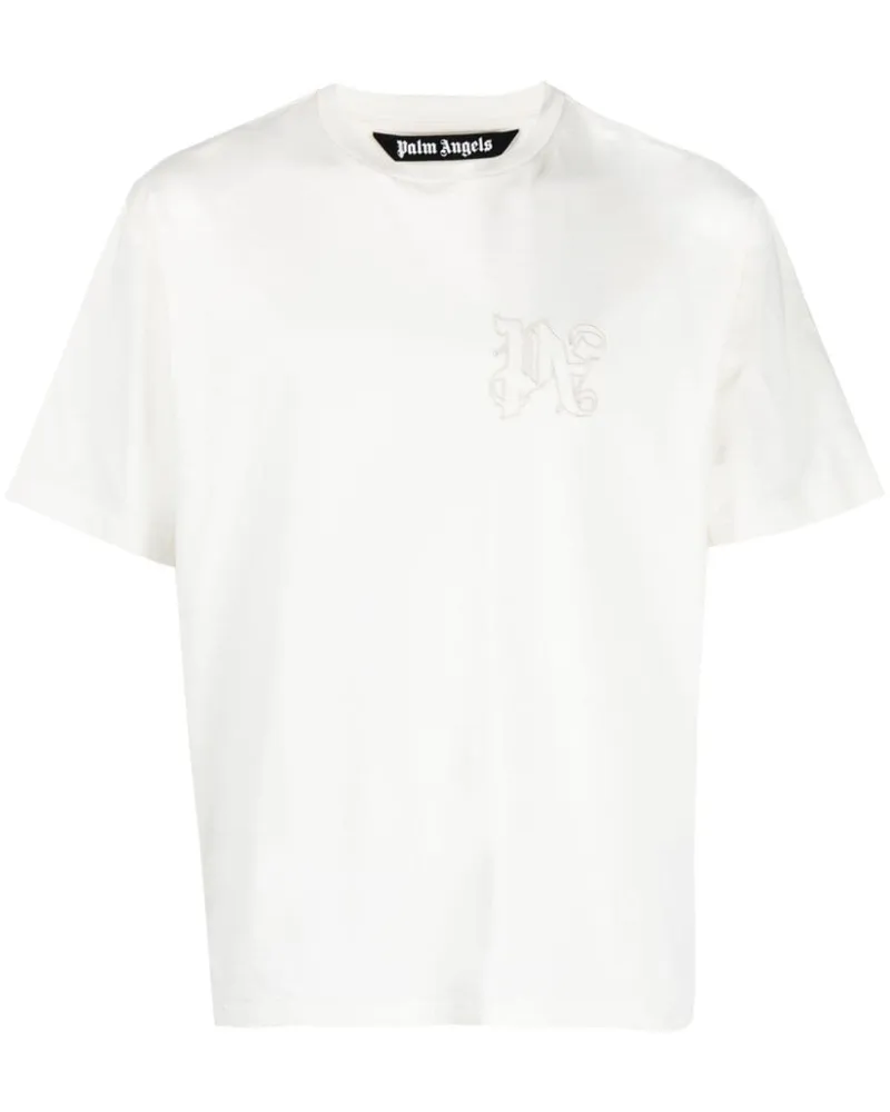 Palm Angels T-Shirt mit Logo-Stickerei - Nude Nude