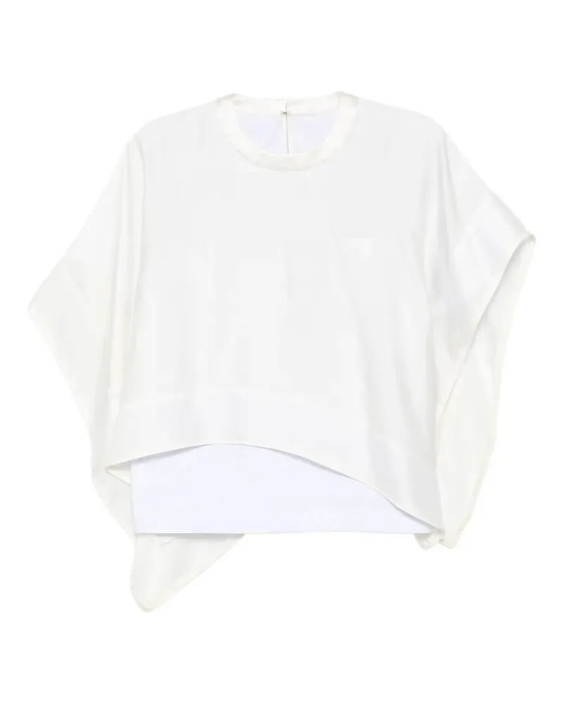 Sacai layered-design crew-neck top - Weiß Weiß