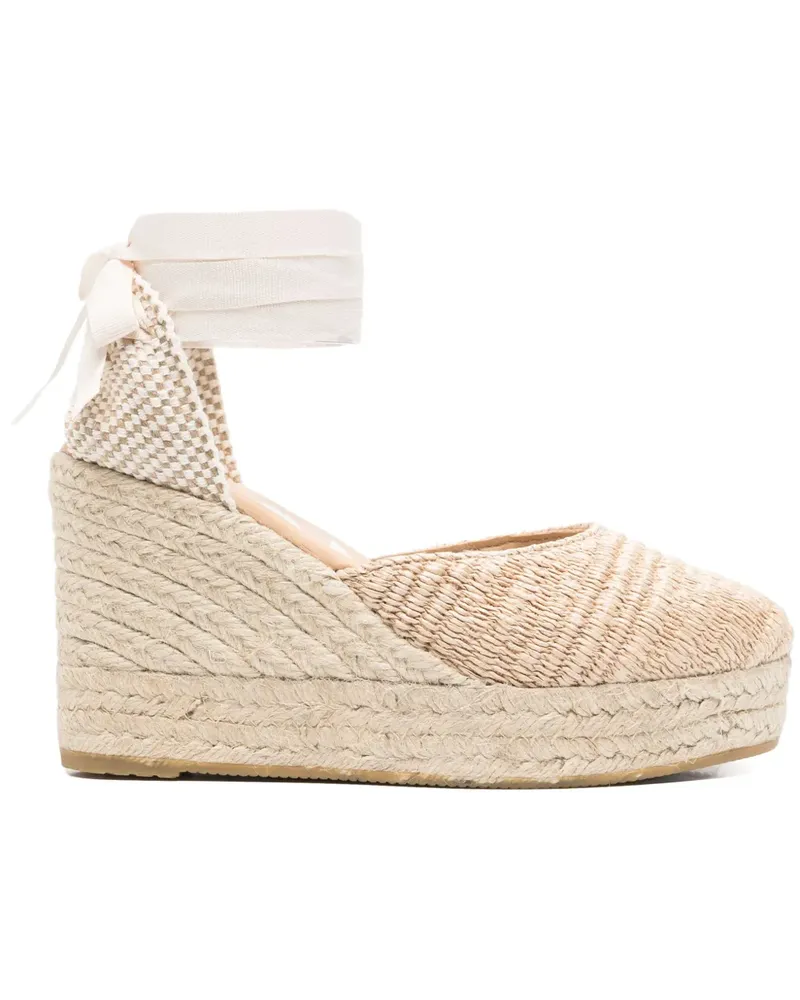Manebí Espadrilles mit Schnürung 100mm - Nude Nude