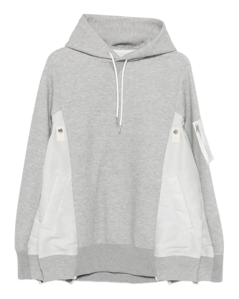 Sacai zip-detailed hoodie - Grau Grau