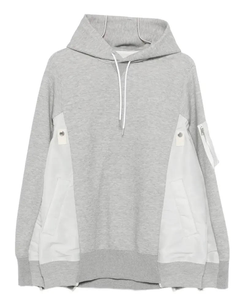 Sacai zip-detailed hoodie - Grau Grau
