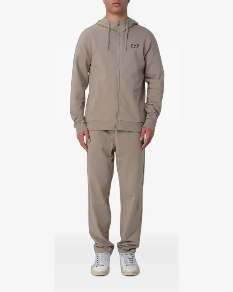 EA7 logo-print tracksuit - Nude Nude