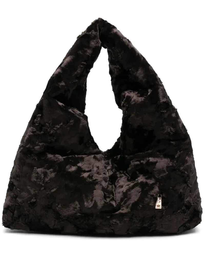 La Milanesa Tote Bag mit Crushed-Struktur - Braun Braun