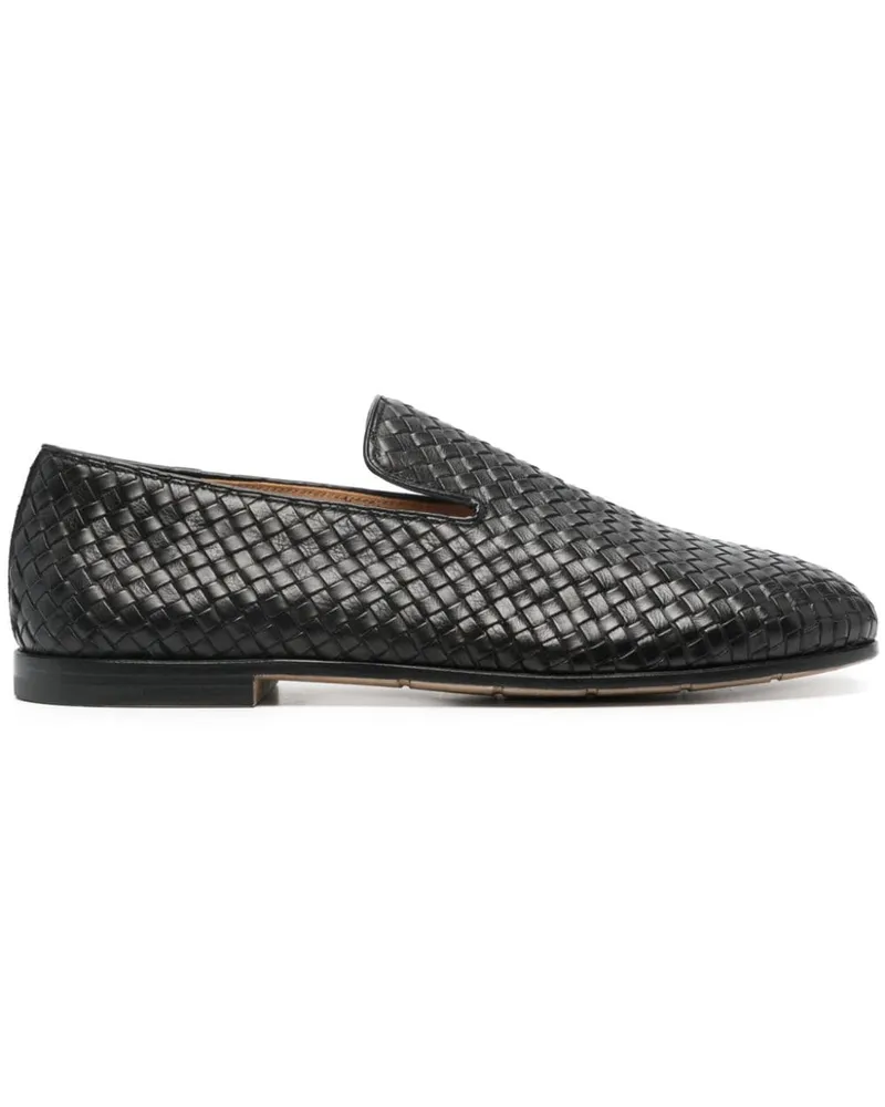 Premiata Slipper mit Webmuster Schwarz