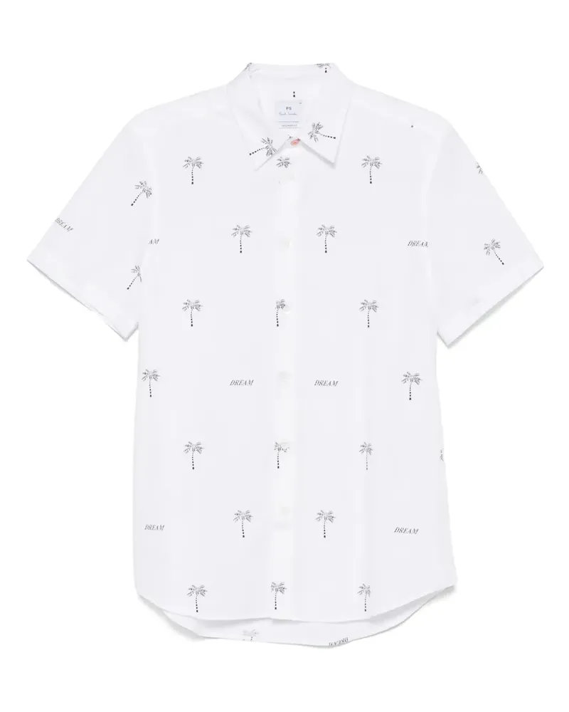 Paul Smith Dream Palm Tree Hemd - Weiß Weiß